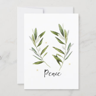 PEACE, löv, jul, Helgdag, vattenfärg, Inbjudningar