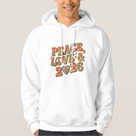 Peace Love 2026 Groovy Retro Tröja Hoodie