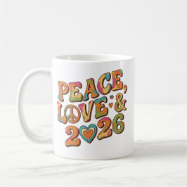 Peace Love 2026 Retro Psychedelic Mug Kaffemugg
