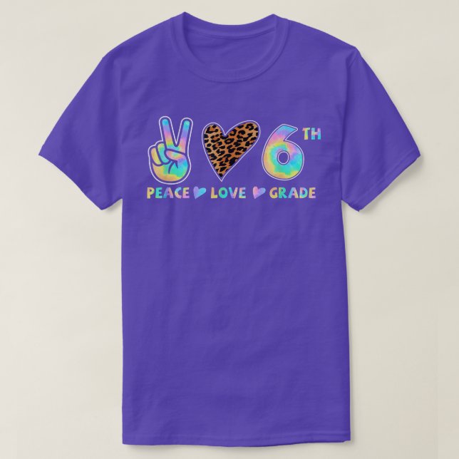 Peace Love 6th Grade Squad Back to School Teacher  T Shirt (Design framsida)