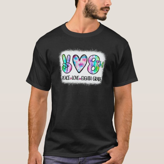 Peace Love 8th Eighth Grade Squad Back To School T T Shirt (Framsida)