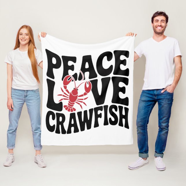 Peace Love and Crawfish Cajun  Fleecefilt (På plats)