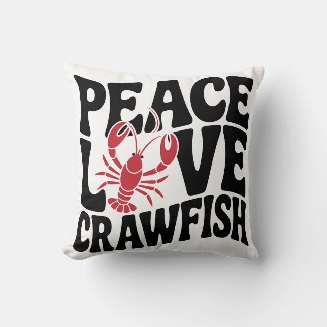Peace Love and Crawfish Cajun  Kudde (Framsida)