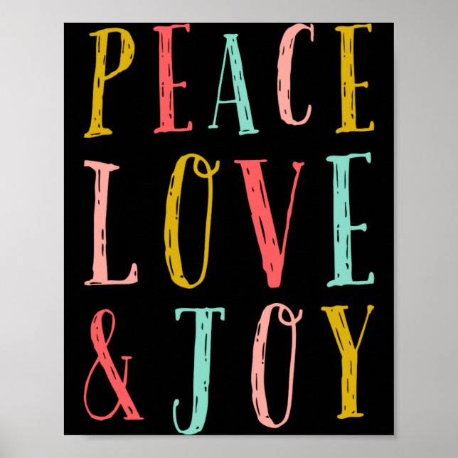 Peace Love And Joy Whimsical Holiday Toddler  Poster (Framsidan)