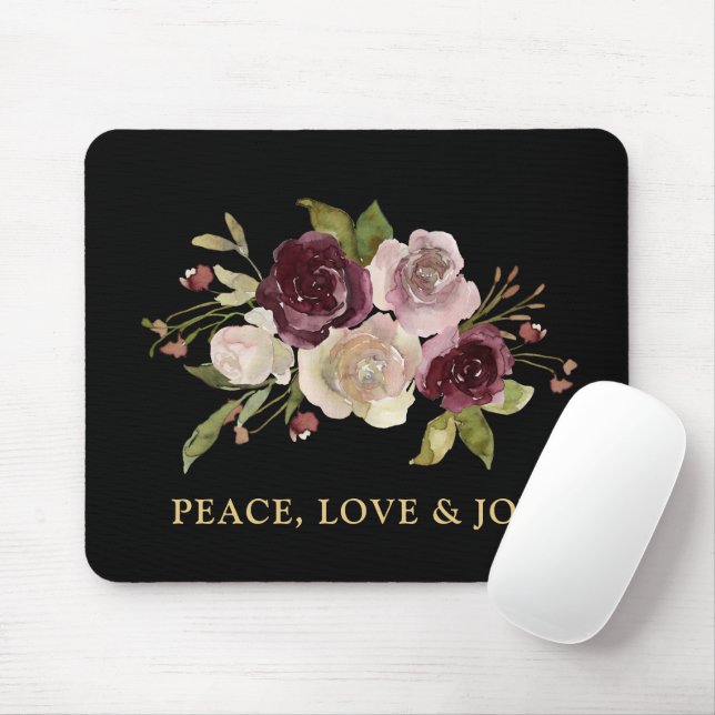 Peace Love and Joy Winter Bouquet Black Holiday Musmatta (Med mus)
