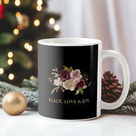 Peace Love and Joy Winter Bouquet Holiday Kaffemugg