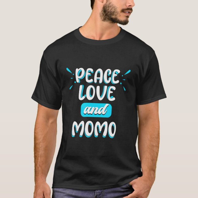 Peace Love And Momo Peace Sign Dumpling Nepalese F T Shirt (Framsida)