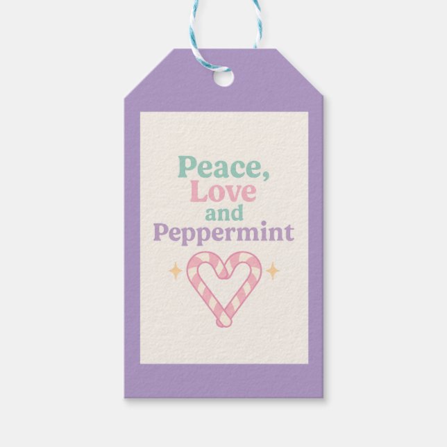 Peace, Love and Peppermint Presentetikett (Framsidan)