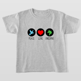 Peace love and unicorns t shirt