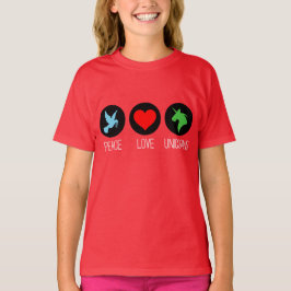 Peace love and unicorns t shirt