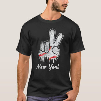 Peace Love Baseball New York Ny Skyline Apparel  2 T Shirt