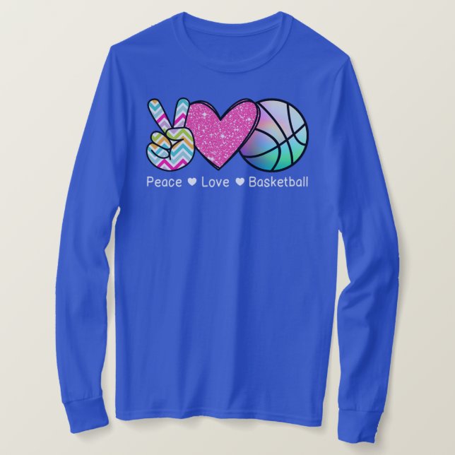 Peace Love Basketball  T Shirt (Design framsida)