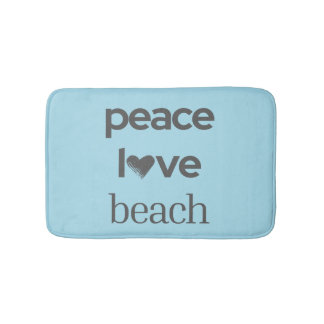 Peace Love Beach -Blue Coastal Life Bathroom Decor Badrumsmatta