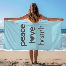 Peace Love Beach Coastal Ocean Blue Graphic Print