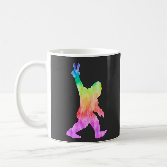 Peace Love Bigfoot   Kaffemugg (Vänster)