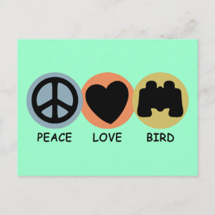Peace Love Bird Vykort