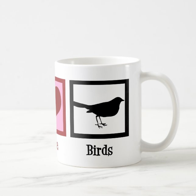 Peace Love birds Kaffemugg (Höger)