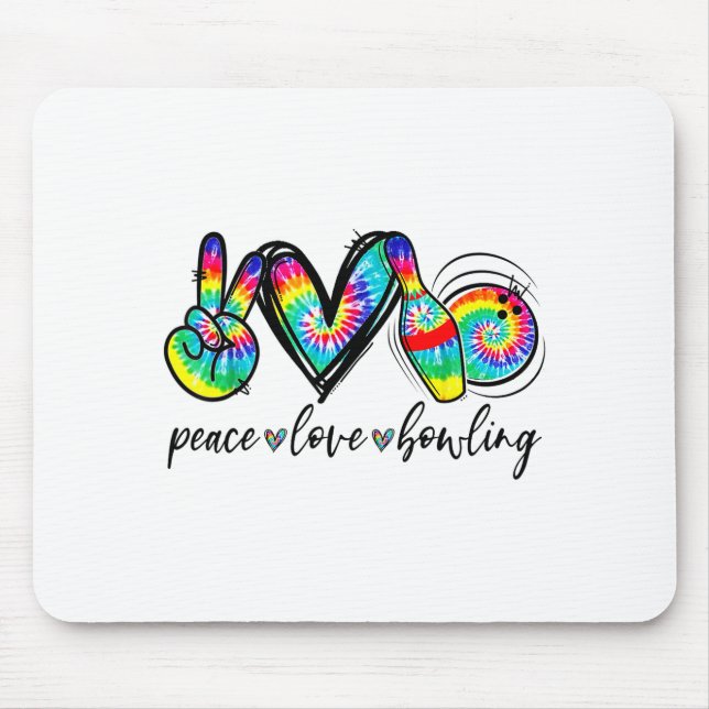 Peace Love Bowling Tie Dye Funny Bowling Lovers  Musmatta (Framsidan)