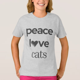 Peace Love Cats | Stylish Cat Lover Girl's Graphic T Shirt