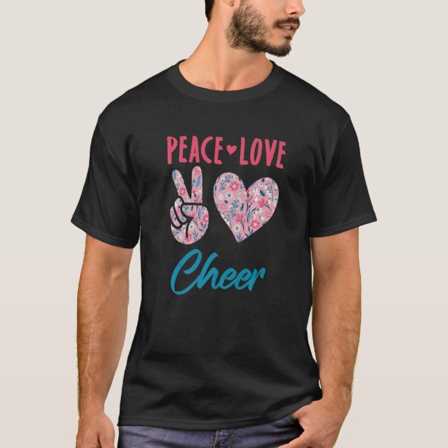 Peace Love Cheer Cute Cheerleading Cheerleader Coa T Shirt (Framsida)
