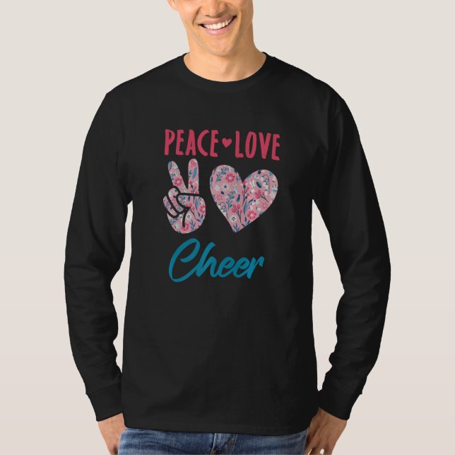 Peace Love Cheer Cute Cheerleading Cheerleader Coa T Shirt (Framsida)