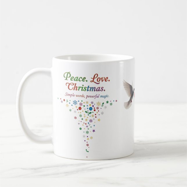 Peace Love Christmas Classic Mug – Simple Words Kaffemugg (Vänster)