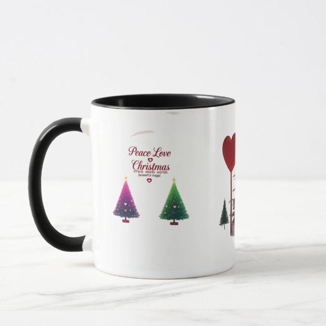 Peace Love Christmas Combo Mug – Vibrant Holiday  Mugg (Vänster)
