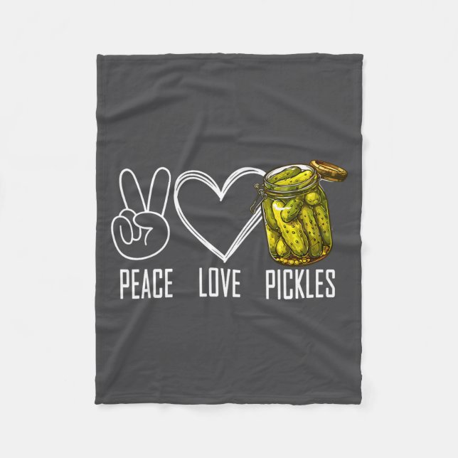 Peace Love Ckles Retro Jar Of Sliced Ckles Funny F Fleecefilt (Framsidan)