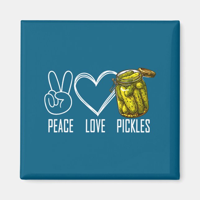 Peace Love Ckles Retro Jar Of Sliced Ckles Funny F Magnet (Framsidan)