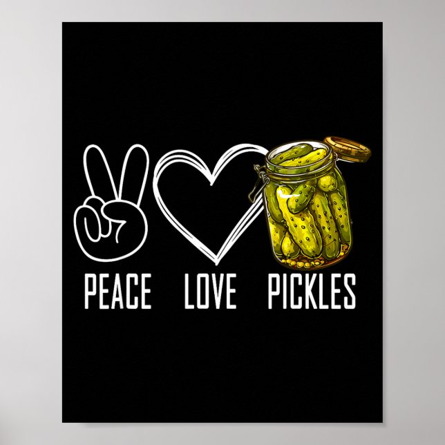 Peace Love Ckles Retro Jar Of Sliced Ckles Funny F Poster (Framsidan)