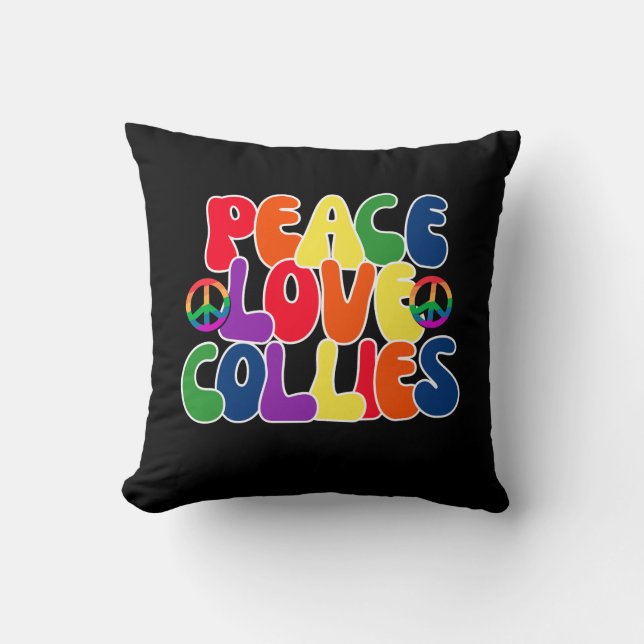 Peace Love Collies Pillow Kudde (Framsida)