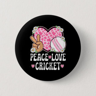 Peace Love Cricket Lover Cow Print Women Girls Cut Knapp