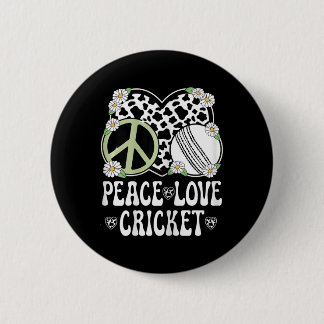 Peace Love Cricket Lover Cow Print Women Girls Cut Knapp