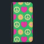 Peace Love Daisies Plånboksfodral För Samsung Galaxy S5<br><div class="desc">This design is the centerpiece of my Peace Love Daisies Collection. It's inspired by my daughter's flower child vibes. As a tween,  peace signs were her thing!</div>