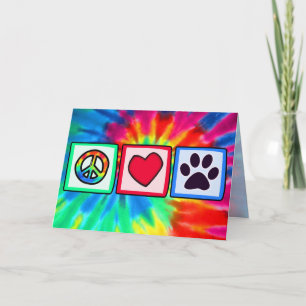 Peace, Love, Dog; Pawprint Kort