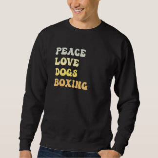 Peace Love Dogs Boxing   Retro Lång Ärmad Tröja