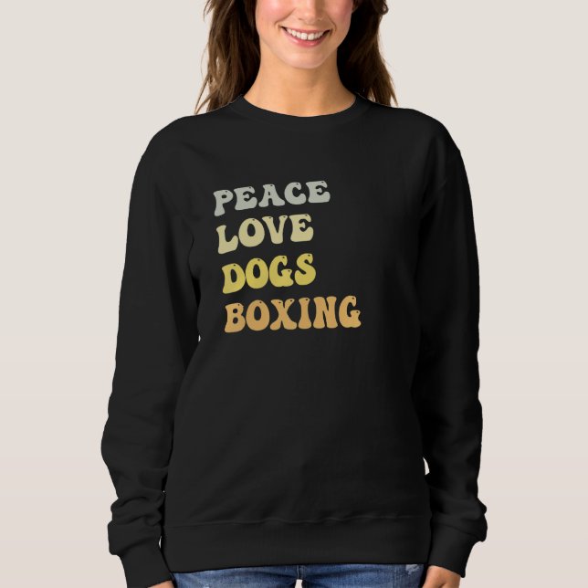 Peace Love Dogs Boxing   Retro T Shirt (Framsida)