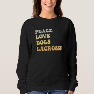 Peace Love Dogs Lacrosse   Retro T Shirt