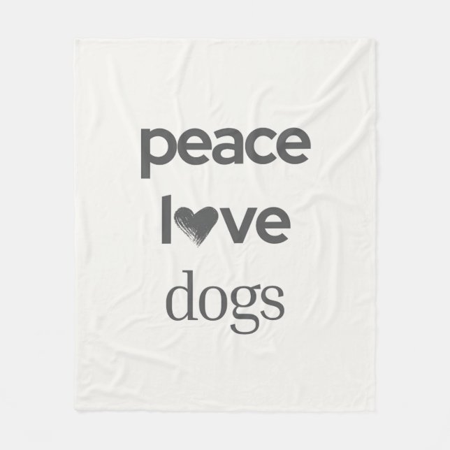 Peace Love Dogs | Rescue Dog Mom Modern Home Decor Fleecefilt (Framsidan)