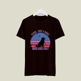 Peace, Love, Dogs T-shirt, retro sunset T-shirt