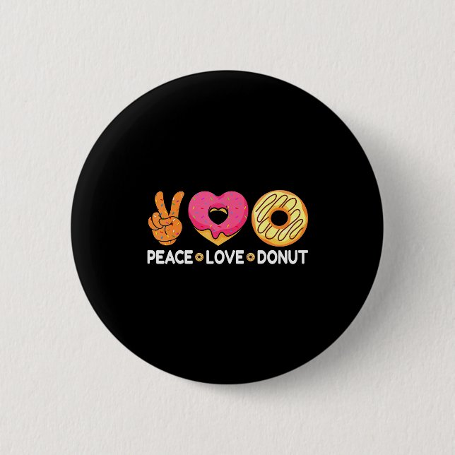 Peace Love Donut - Doughnut Lover's For Men Women  Knapp (Framsida)