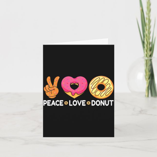 Peace Love Donut - Doughnut Lover's For Men Women  Kort (Framsida)