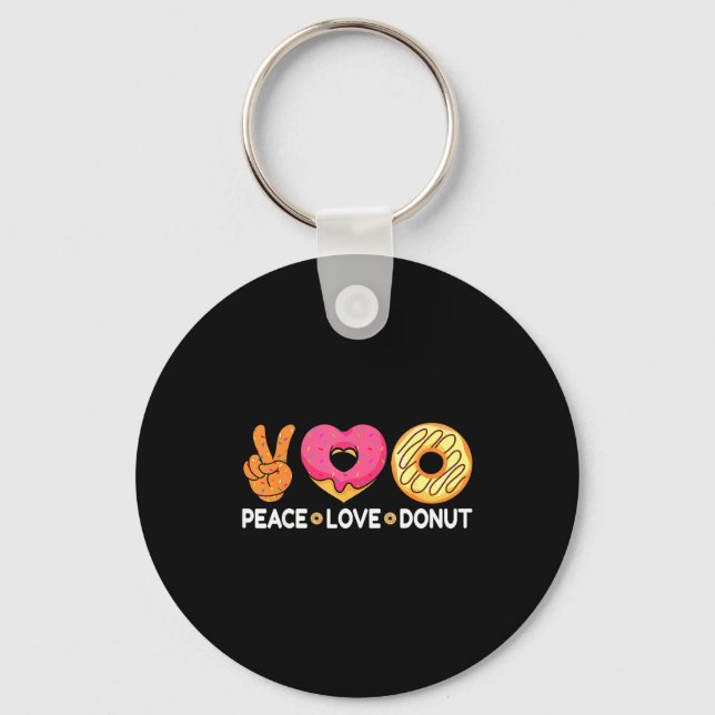Peace Love Donut - Doughnut Lover's For Men Women  Nyckelring (Framsida)