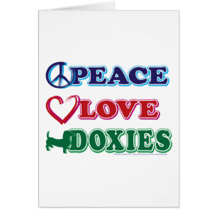 Peace-Love-Doxies- Dachsund Hälsningskort