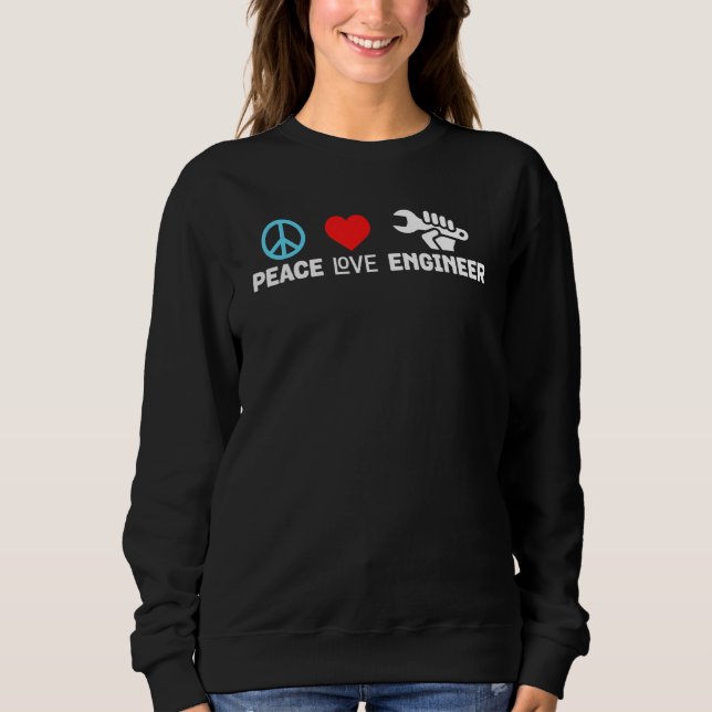 Peace Love Engineer  Civil Engineering Engineers H T Shirt (Framsida)