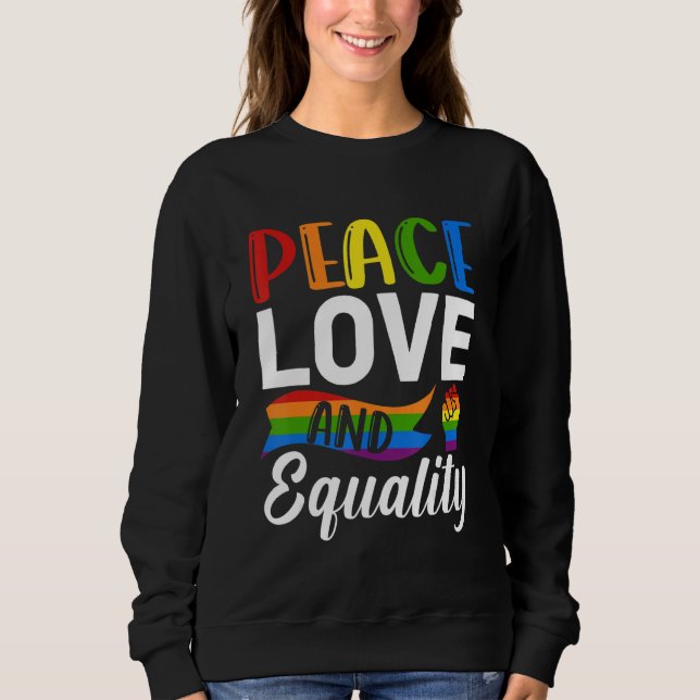 Peace Love Equality Bisexual Pride LGBTQ T Shirt (Framsida)