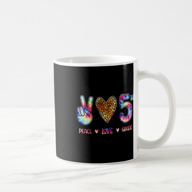 Peace Love Fifth Grade Squad Back To School Gift  Kaffemugg (Höger)