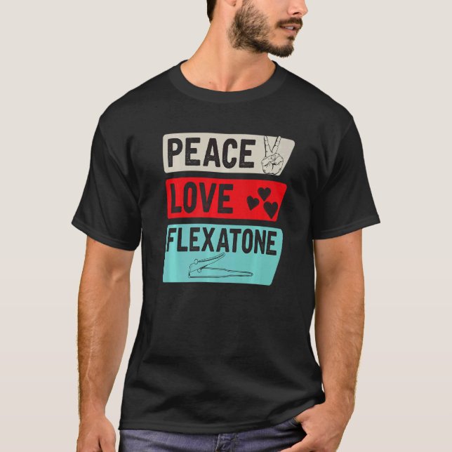 Peace Love Flexatone Music Instrument Flexatone Pl T Shirt (Framsida)