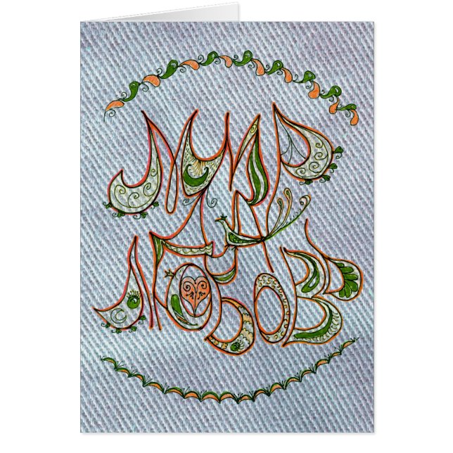 Peace&Love för Folk konst för blåttDenim Wish i Hälsningskort (Framsidan)