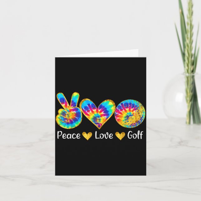 Peace Love Golf Funny Tie Dye Golf Lovers  Kort (Framsida)